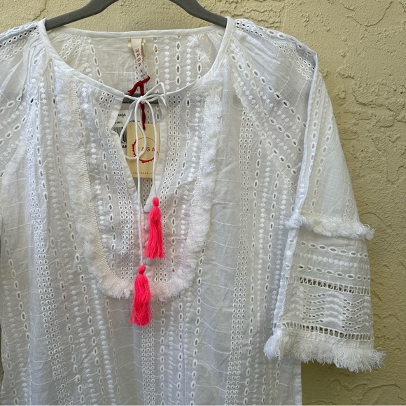 NWT Raga Arshi Embroidered Mini Beach Dress in white S - Picture 6 of 10